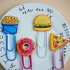 Cute PVC silicone hamburger paper clips, colorful cartoon note pins, office supplies, student soft rubber bookmarks manufacturer Item Picture
